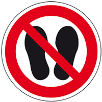 Verbotsschild Betreten der Fl&auml;che verboten, ASR/ISO, Folie, selbstkl., &Oslash; 100mm