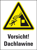 Warn-Kombischild Vorsicht! Dachlawinen, ISO/W040, Aluminium, 300x400mm