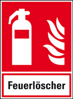 Brandschutz-Kombischild Feuerlöscher,ASR/ISO,Folie,selbstklebend,270x200mm