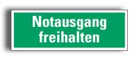 Rettungszeichen Notausgang freihalten,praxisbewährt,Folie,selbstkl.,105x297mm