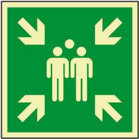 PERMALIGHT® power Rettungszeichen Sammelstelle, ASR/ISO, Aluminium, 400x400mm