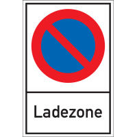 Parkverbotsschild Ladezone, Aluminium, 600x400mm