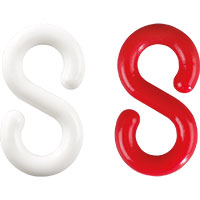 S-Haken, rot, weiß, Kunststoff, Ø 8mm, 10/VE (je Farbe 5 Stück)