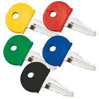 Schlüsselkappen, farbig sortiert, Kunststoff, 25x19mm, 25/VE