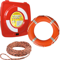 Rettungsring-Wandgehäuse-Set, Kasten, Ring, Rettungsleine, 3 Teile/VE