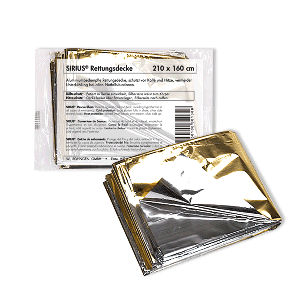 RLXMARTD Rettungsdecke Gold/Silber 210x160cm - Notfallfolie Für Erste Hilfe & Outdoor