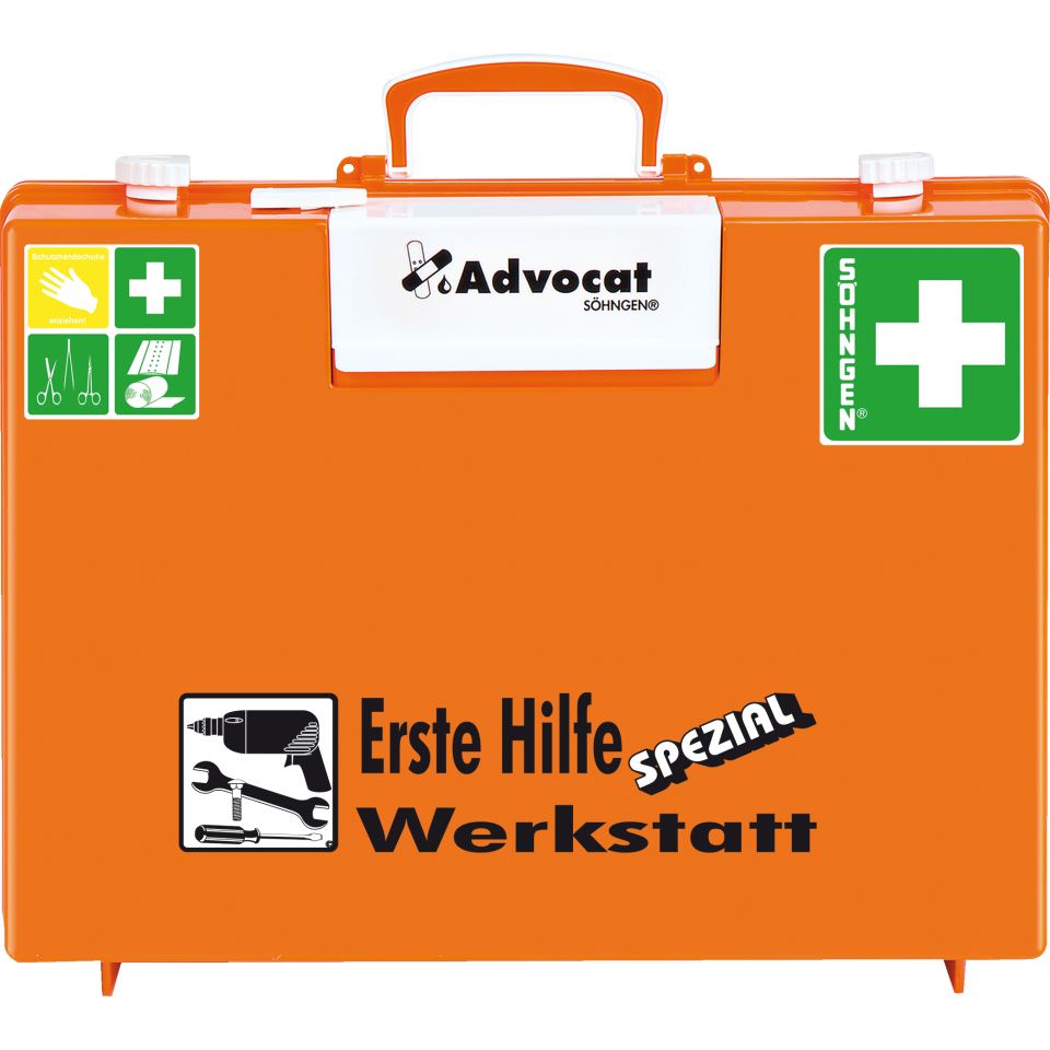 SÖHNGEN® Erste-Hilfe-Koffer Advocat Werkstatt, DIN 13157:2021, orange
